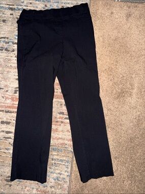 Sag Harbor Black Straight-Leg Pull-On Pants